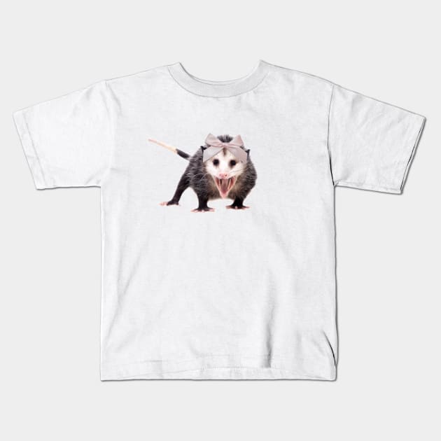 Coquette raccoon Kids T-Shirt by Agape Art